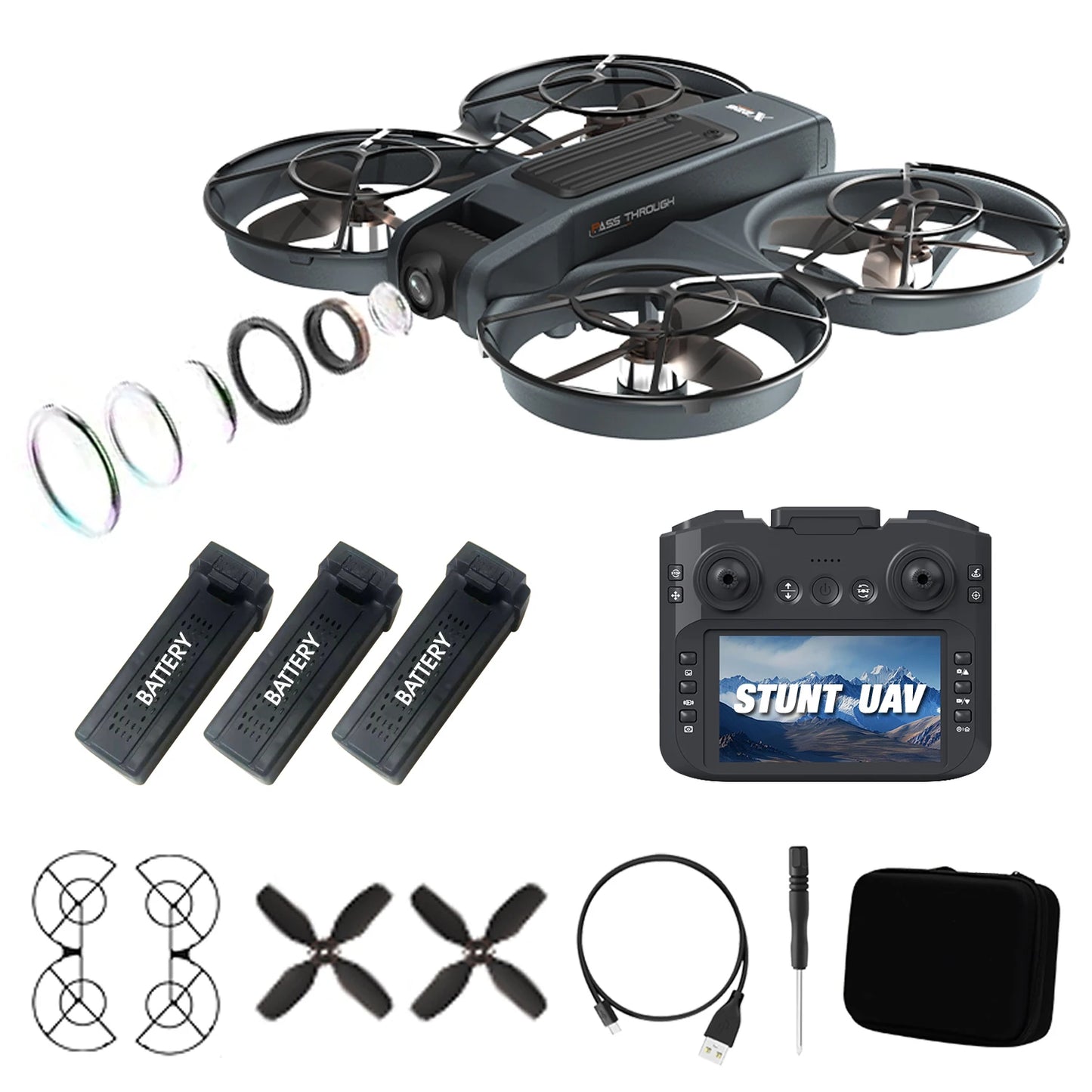 Foldable Quadcopter Drone With Dual Cameras And Brushless Motors