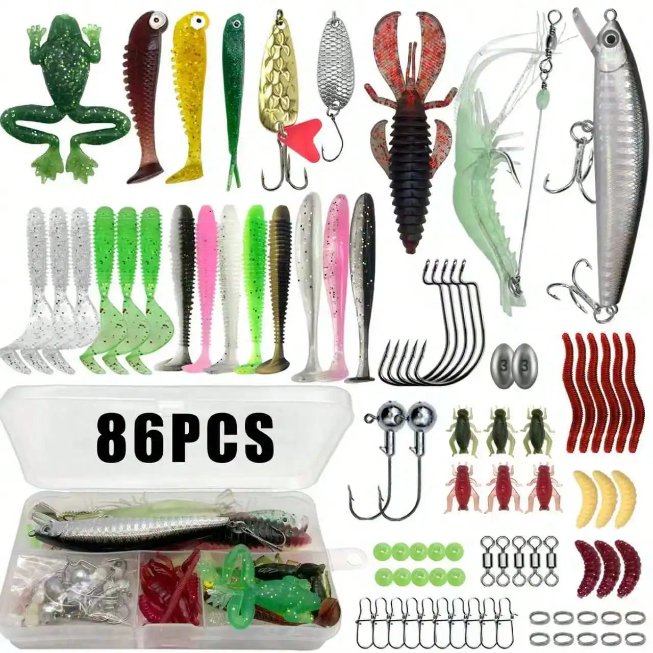 Multi Bait Fishing Tackle Set For Freshwater And Saltwater