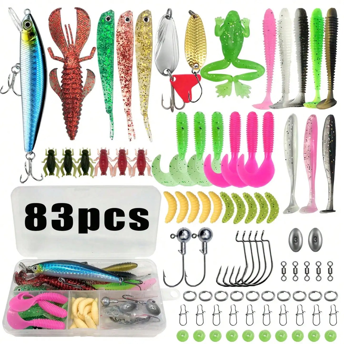 Fishing Lures Kit 302Pcs Topwater Rigs For Bass Trout Salmon