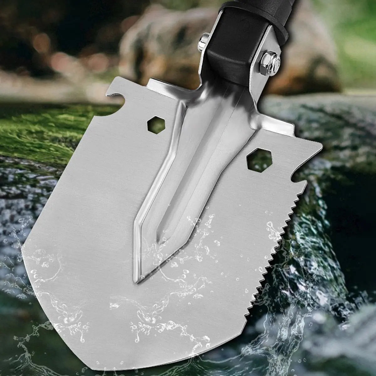 7 in 1 Camping Shovel Small Military Multifunctional Engineering Shovel Portable Jungle Garden Shovel Survival Emergency Tool
