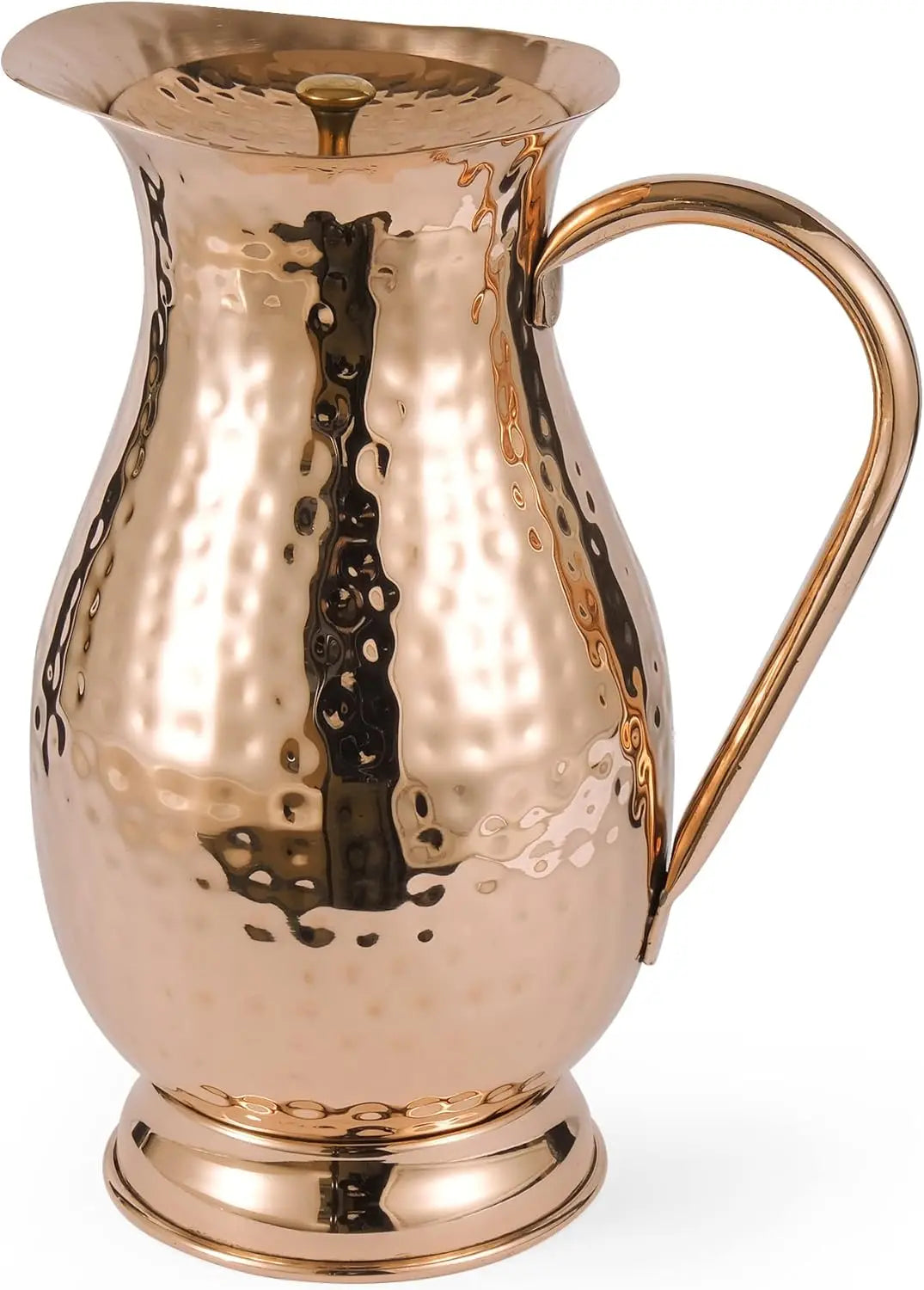 Pure Copper Pitcher With Lid 70 Oz Capacity Hammered Jug