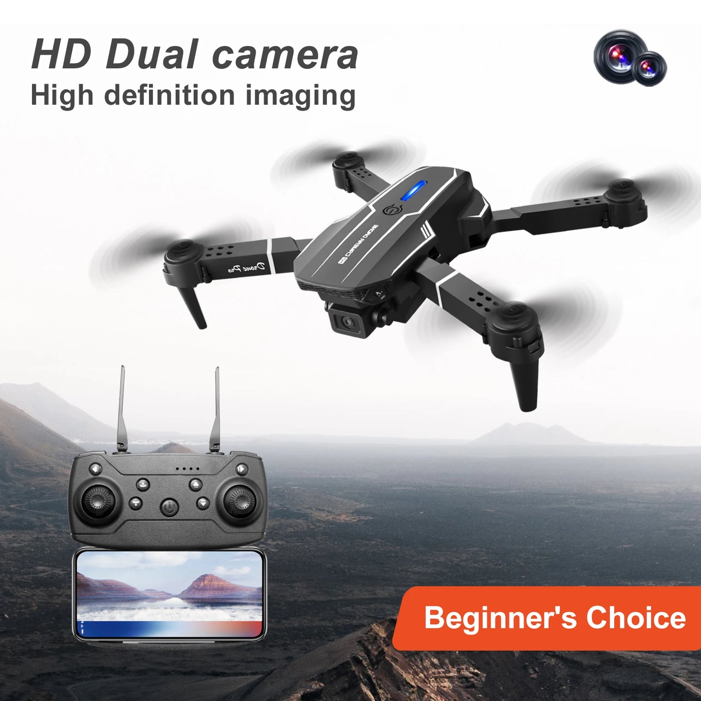 ZNLYRION Foldable RC Drone 4K Dual Camera FPV WiFi Waypoint