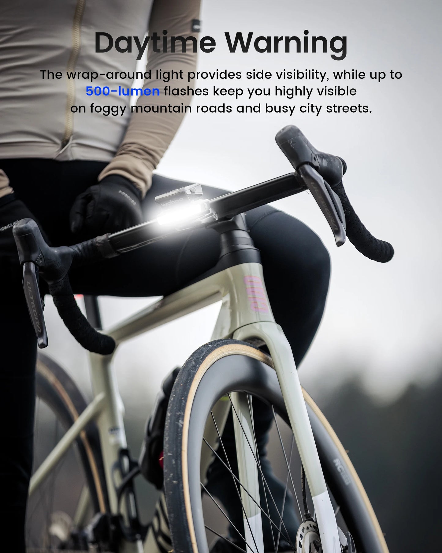 RAVEMEN FR500 Front Bike Light USB C Rechargeable Garmin GPS