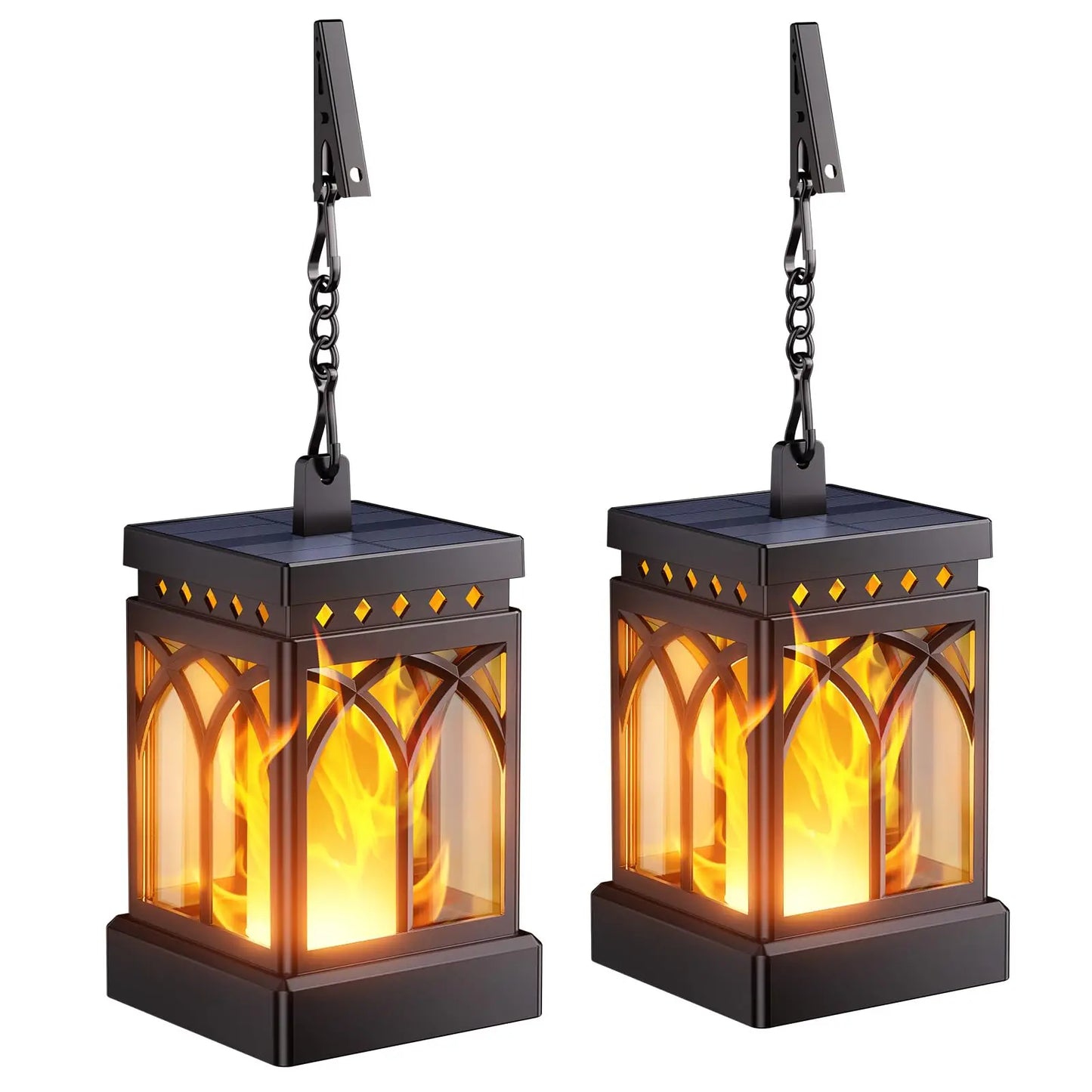 Solar Lanterns Outdoor Waterproof, Two Modes Hanging Solar Lantern Lights for Outside, Auto ON/Off Lanterns Decorative
