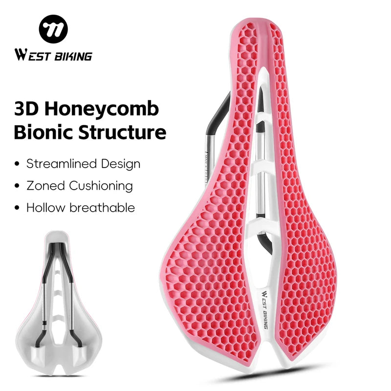 West Biking TPE Honeycomb Saddle For Road And Mountain Bikes