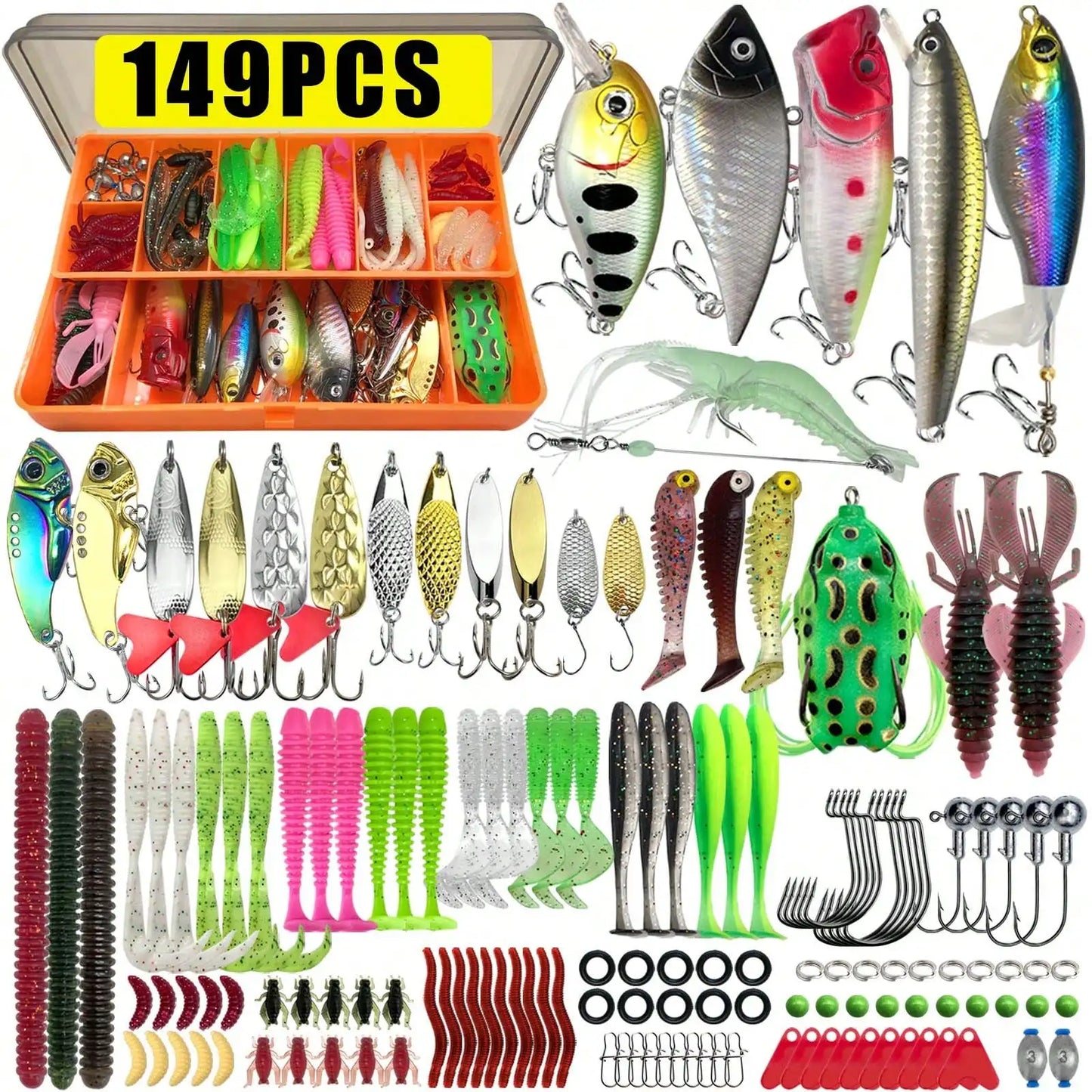 Mixed Fishing Lure Set Tackle Box Kit For Trout Bass