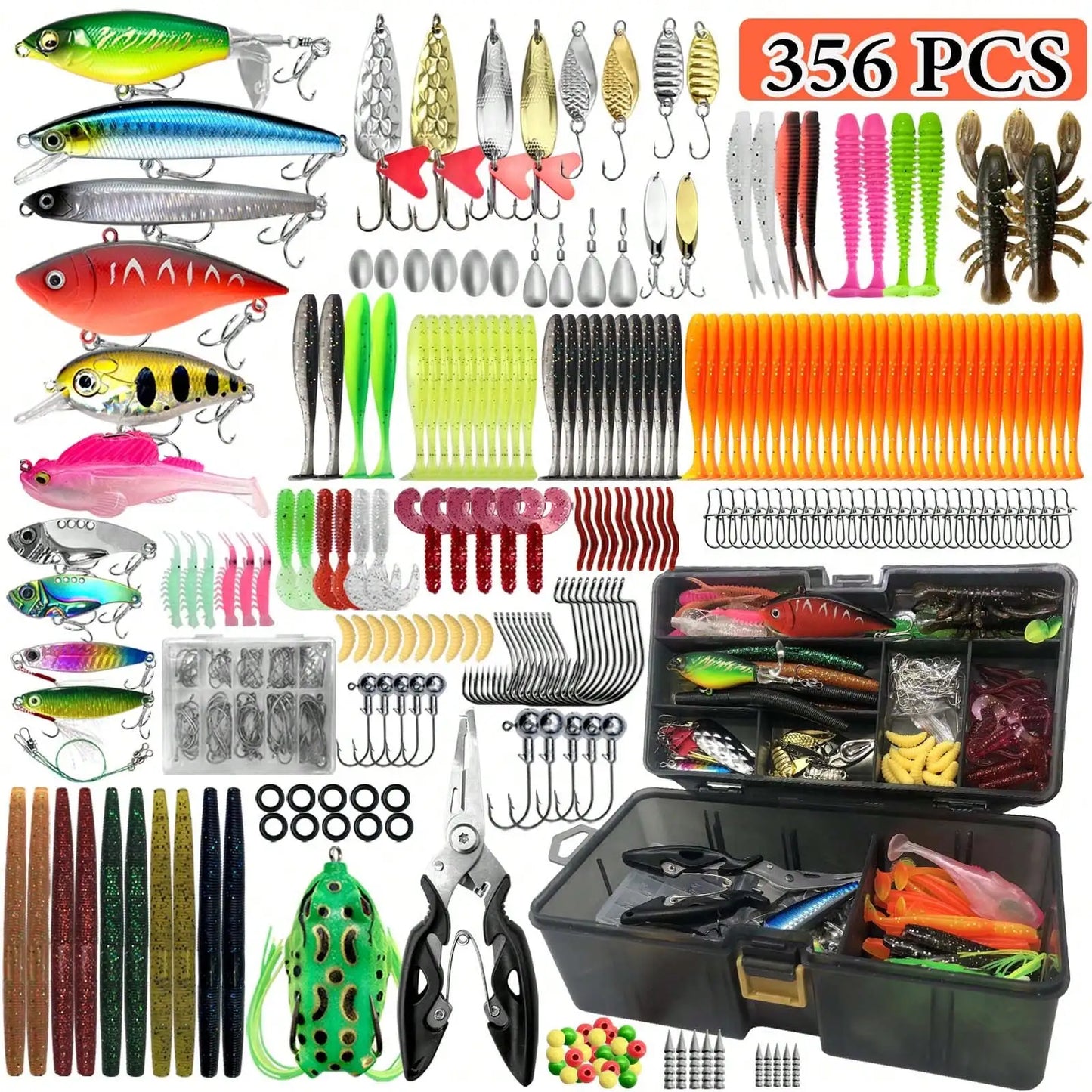 Mixed Fishing Lure Set Tackle Box Kit For Trout Bass