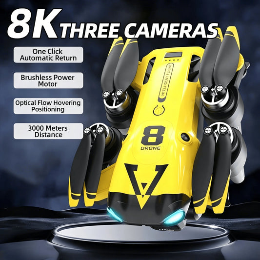 Lccnccz Quadcopter With Triple Cameras Optical Flow OneKeyReturn Brushless
