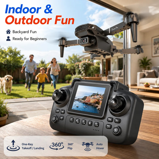 ZNLYRION Foldable FPV Drone With Screen Remote And Dual Camera