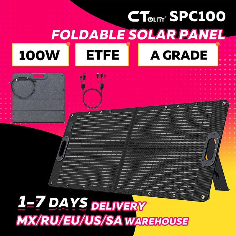 CTOLITY SPC100 100W Solar Panel Kit Portable Solar Generator