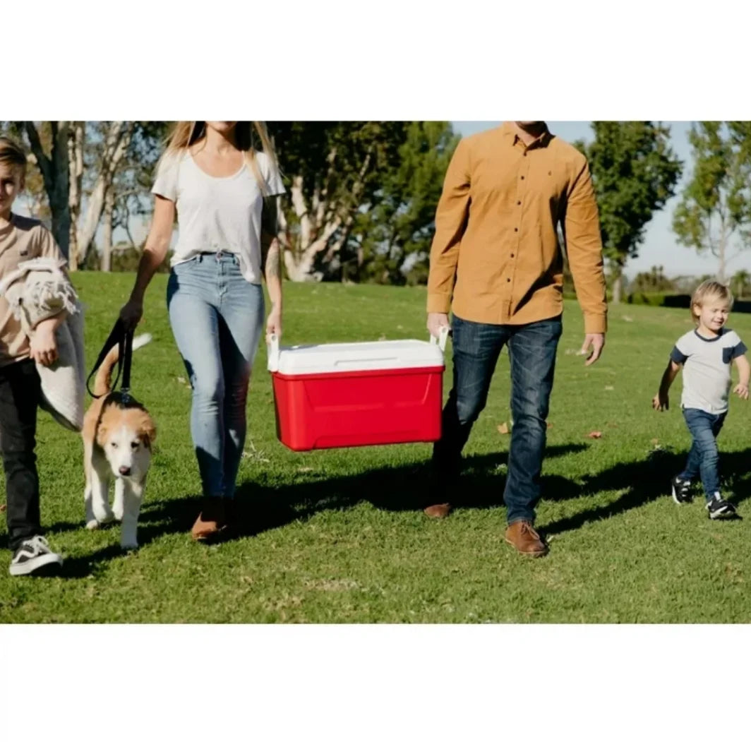 48 QT Red Laguna Hard Sided Insulated Ice Chest Cooler Large Capacity Portable Ice Retention Cool Box With Swing Carry Handles Stain Odor Resistant Liner For Camping Beach Picnic Fishing Outdoor BBQ Travel Drinks Food Storage