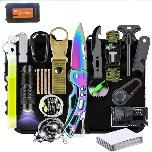 28-in-1 Survival Gear Set Tactical Tools Outdoor Camping Hunting Fishing Essential Kit for Men - Father's Day Gift for Dad Husband Boyfriend