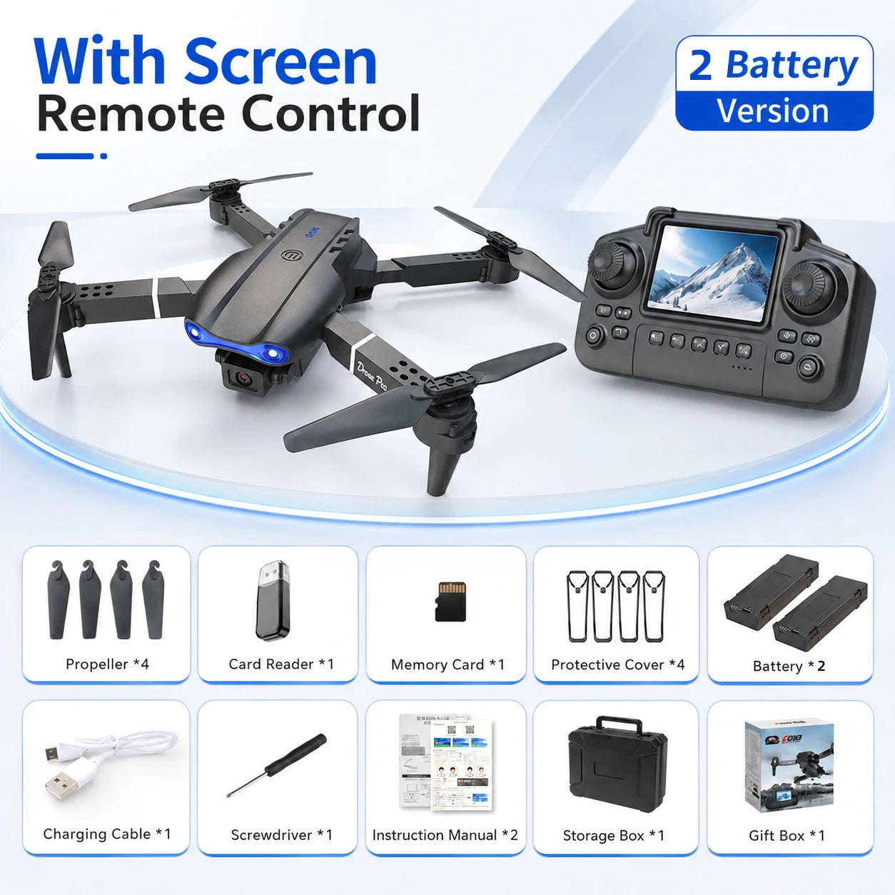 ZNLYRION RC Drone With Screen Remote Control 4K Dual Camera