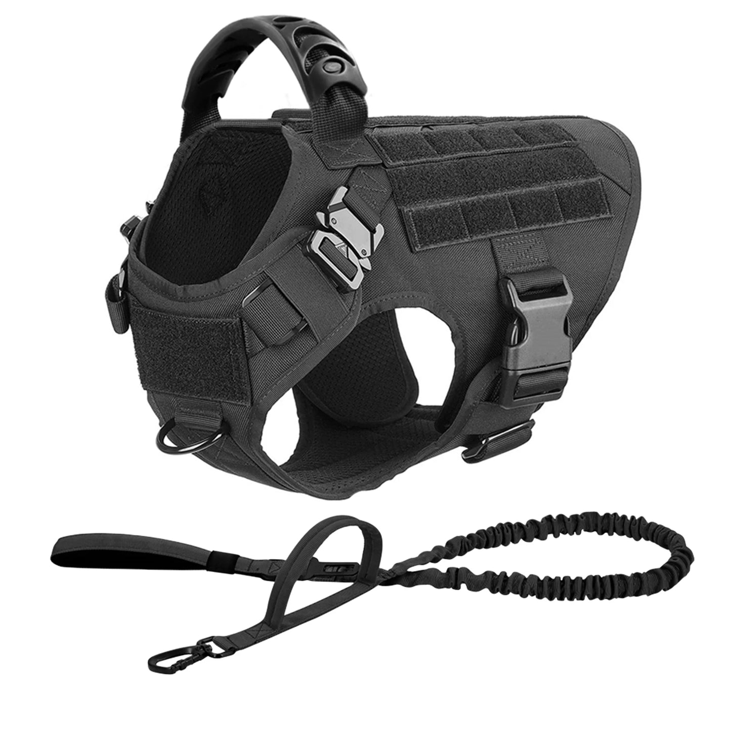 PETRAVEL Tactical Dog Harness Leash Set No Pull for Training