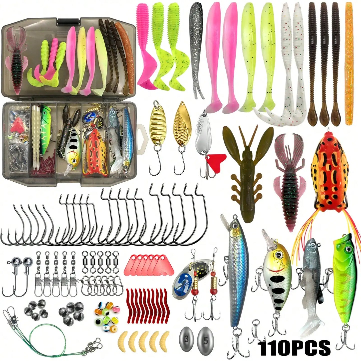 Fishing Lures Kit 302Pcs Topwater Rigs For Bass Trout Salmon