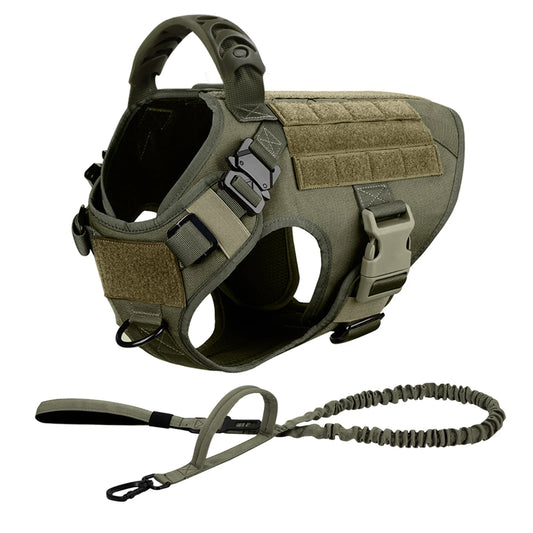 PETRAVEL Tactical Dog Harness Leash Set No Pull for Training