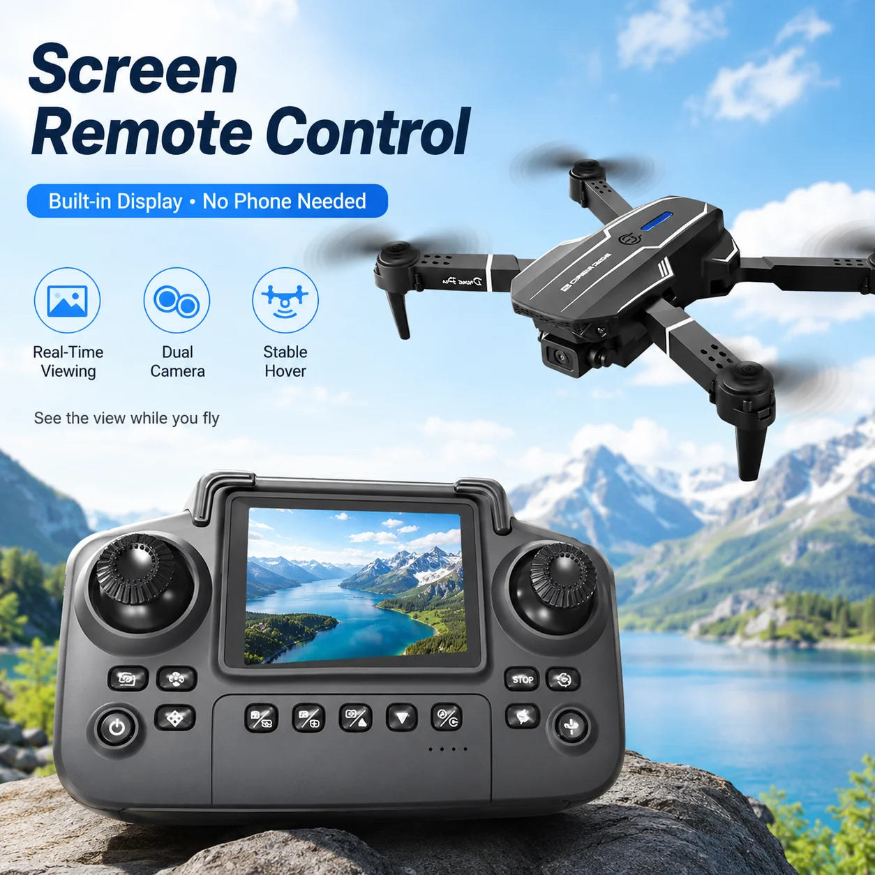 ZNLYRION RC Drone With HD Camera Altitude Hold 3 Speed