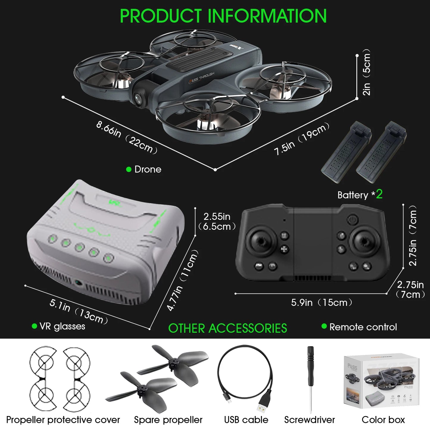 Foldable Quadcopter Drone With Dual Cameras And Brushless Motors