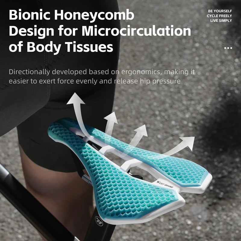 West Biking TPE Honeycomb Saddle For Road And Mountain Bikes