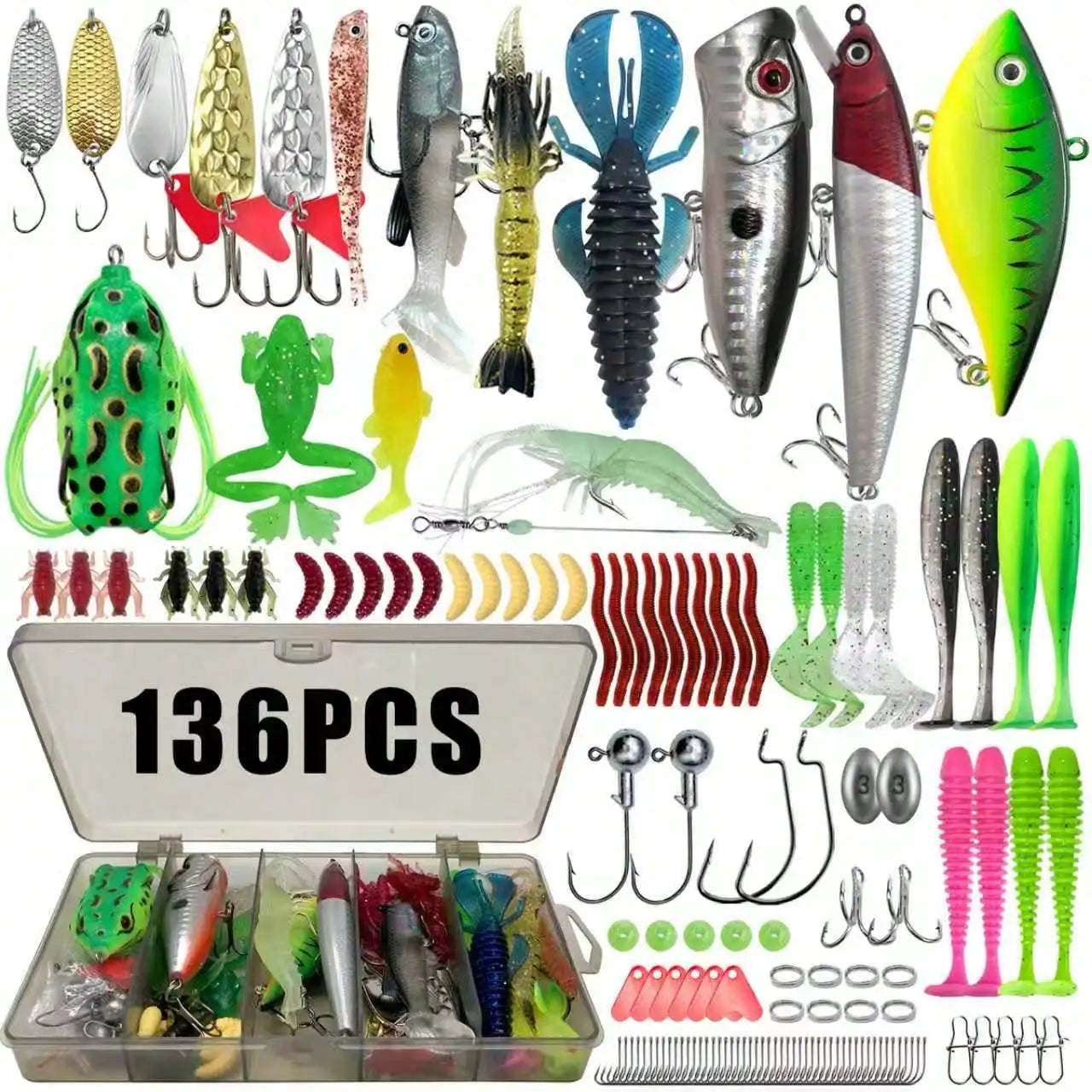 Multi Bait Fishing Tackle Set For Freshwater And Saltwater