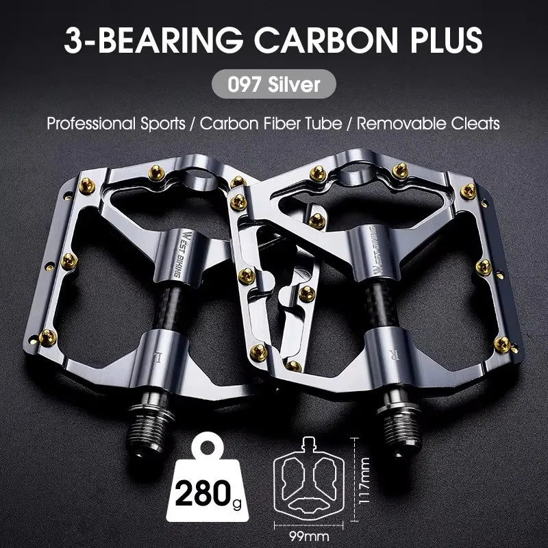 West Biking Ultralight Bicycle Pedals Aluminum Alloy MTB Road