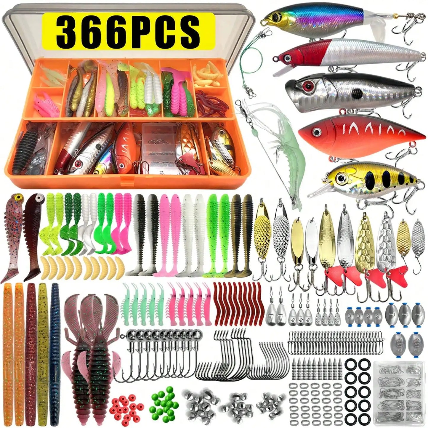 Mixed Fishing Lure Set Tackle Box Kit For Trout Bass