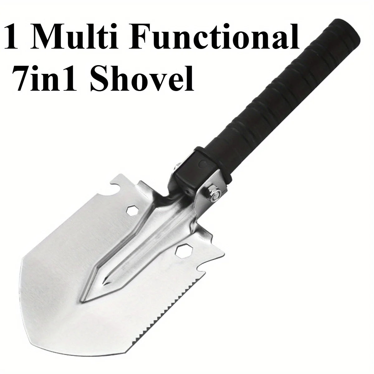7 in 1 Camping Shovel Small Military Multifunctional Engineering Shovel Portable Jungle Garden Shovel Survival Emergency Tool
