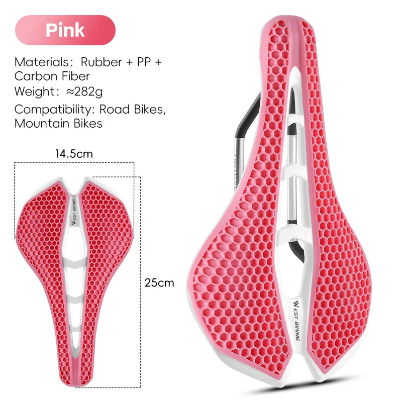 West Biking TPE Honeycomb Saddle For Road And Mountain Bikes