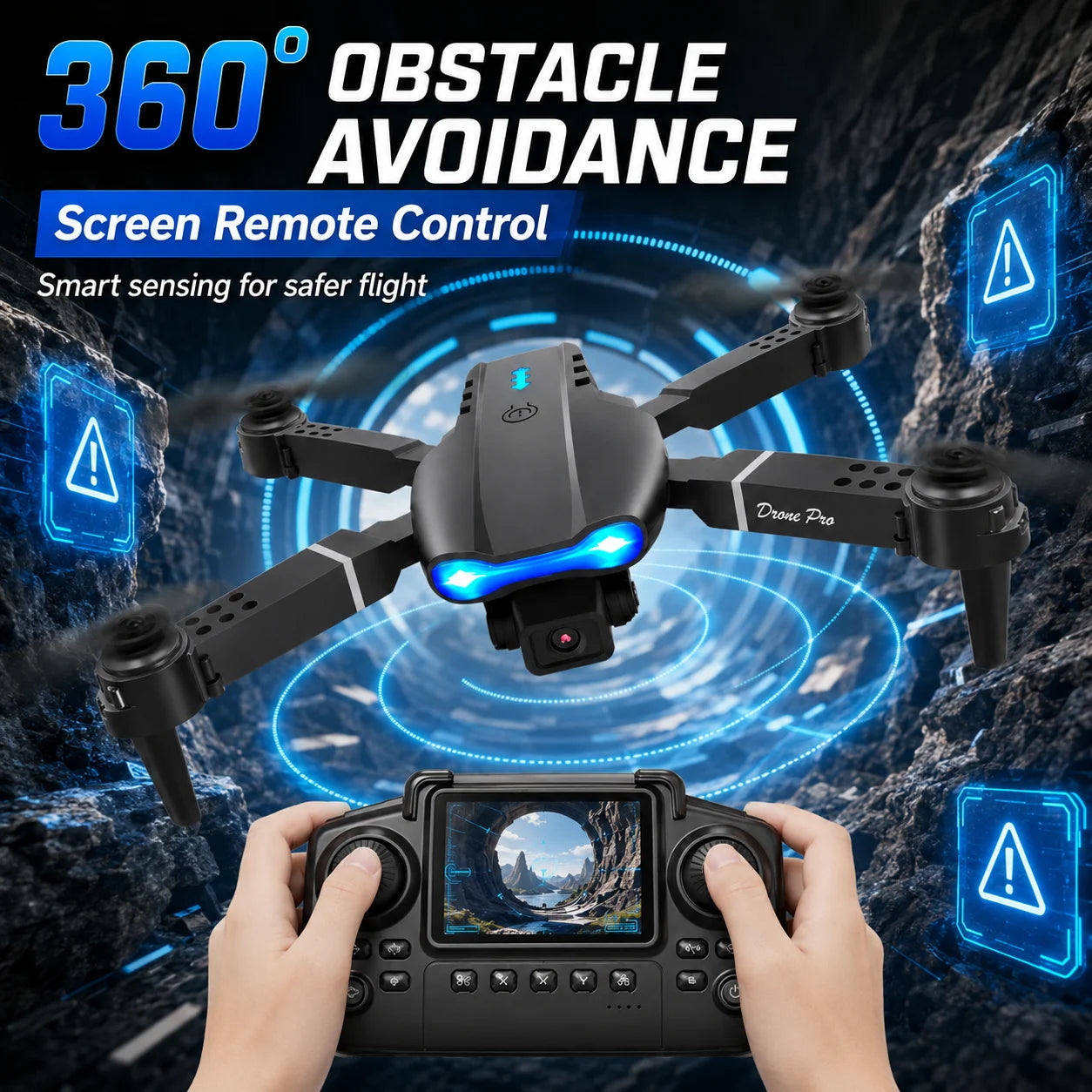ZNLYRION RC Drone With Screen Remote Control 4K Dual Camera