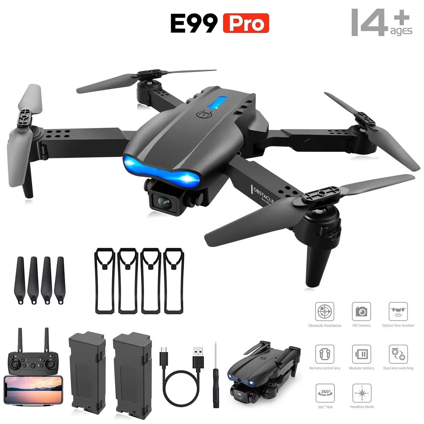 E88PRO MAX Foldable Drone With Dual Cameras And Return Home