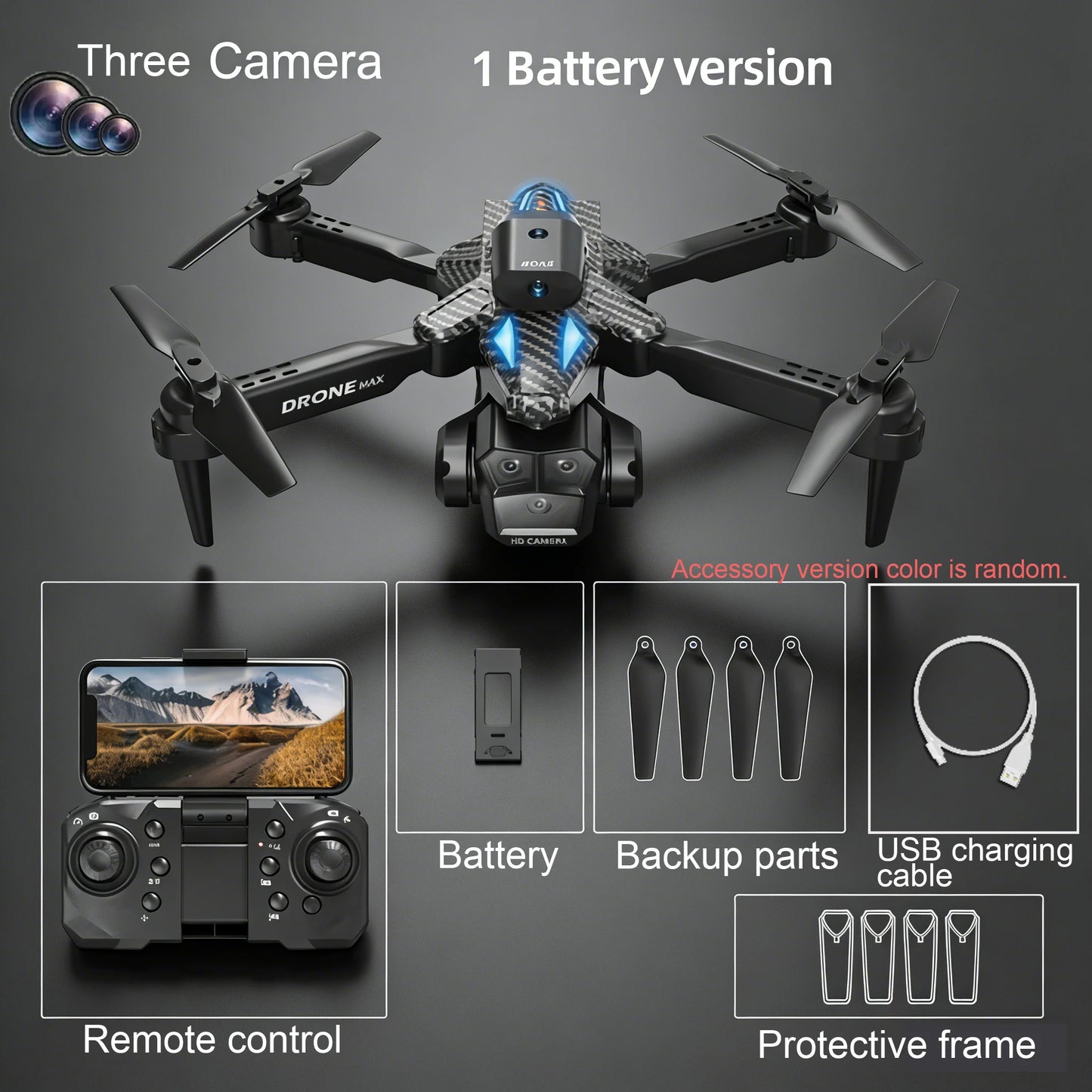 New Model Three Camera Drone With FPV And Optical Flow Positioning
