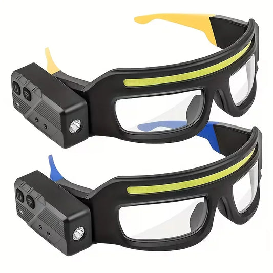 Fast Charging LED Headlamp with Built-in Glasses Light Function, Built-in Smart Motion Sensor & Portable Induction Button Switch, Cool Styling, Separately Adjustable Multi Brightness Levels, Outdoor Gear for Night Running, Cy