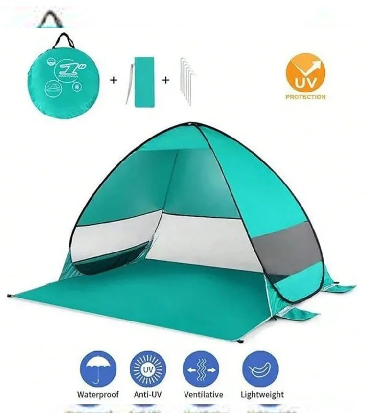 Pop Up Portable Beach Canopy Sun Shade Shelter Outdoor Camping Fishing Tent Mesh Outdoor Shade Tent, Beach Tent