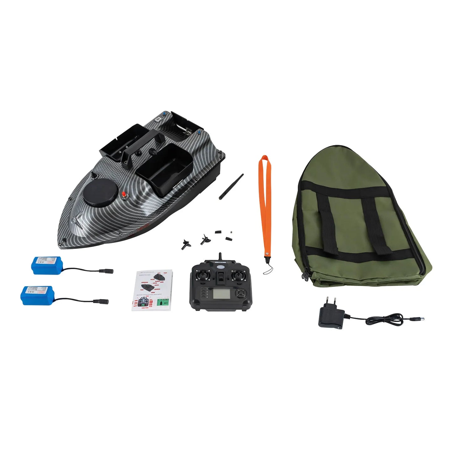 Rechargeable GPS Bait Boat 2 Batteries And 16 Positioning Points