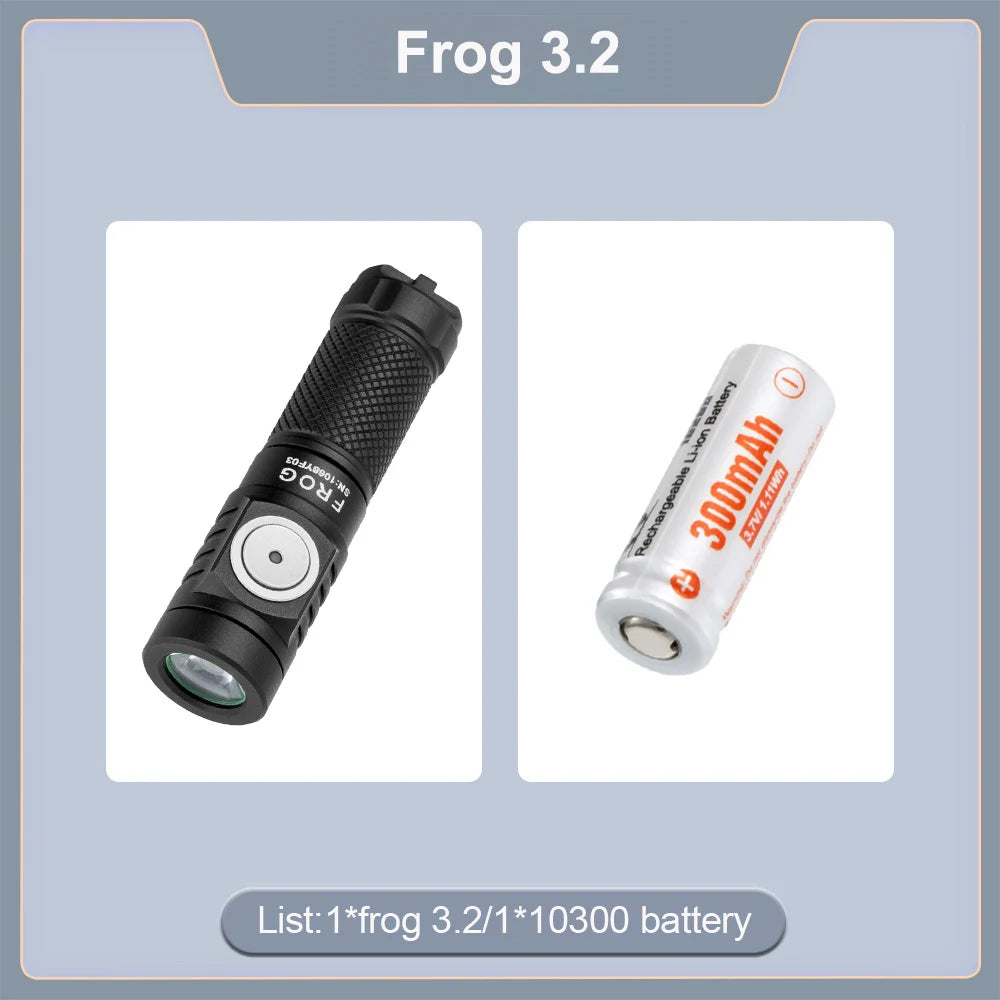 Keychain flashlight Camping Hiking LED Flashlight pocket tool 720 Lumens 115m Range 5 Modes USB-C Rechargeable Lumintop Frog