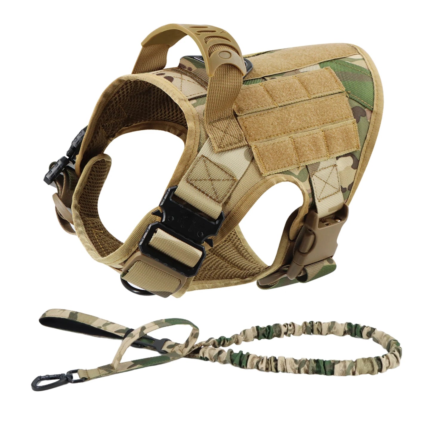 PETRAVEL Tactical Dog Harness Leash Set No Pull for Training