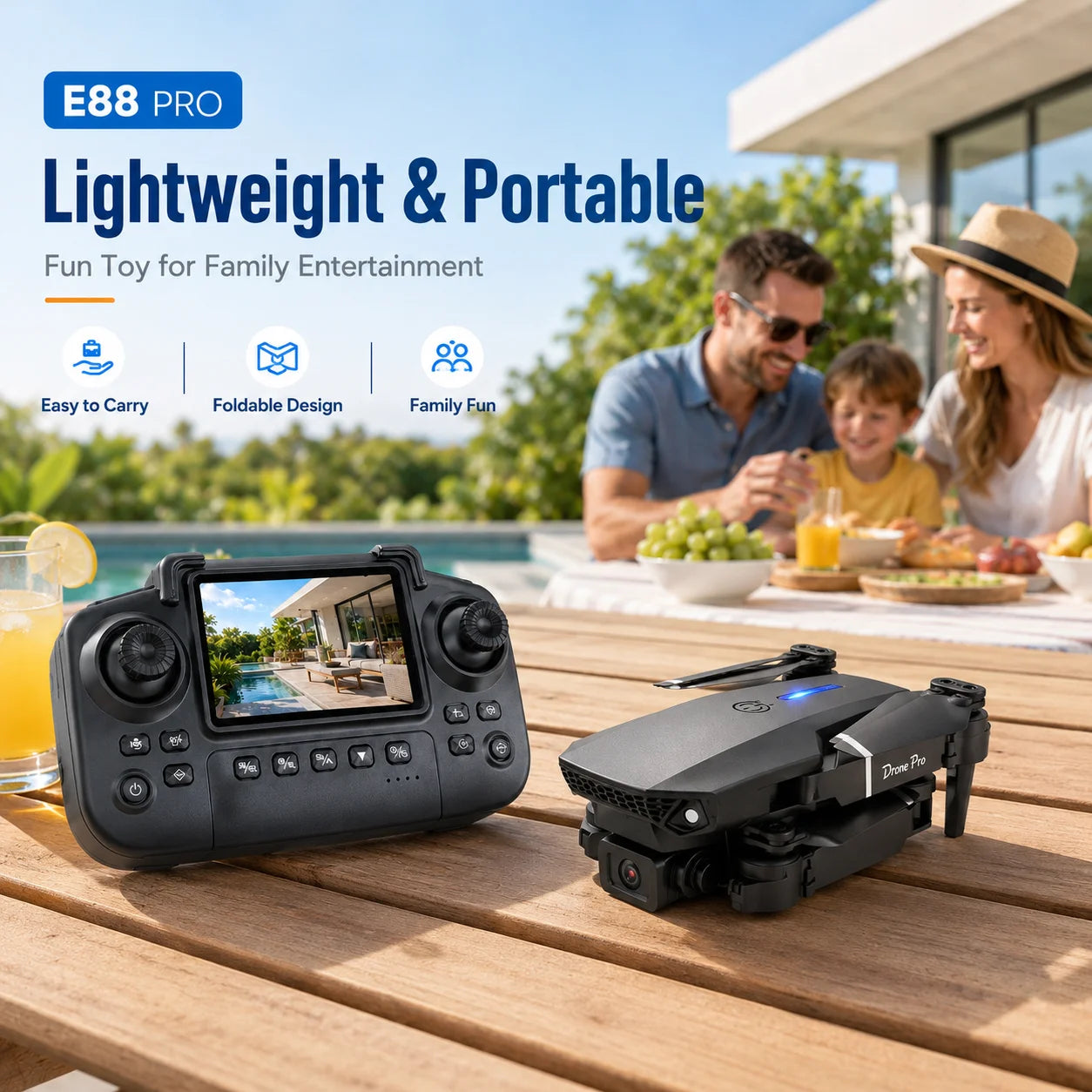 ZNLYRION Foldable FPV Drone With Screen Remote And Dual Camera