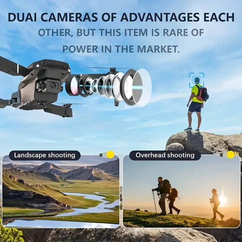 4K Drone With Wide Angle Dual HD Camera Foldable RC WiFi FPV