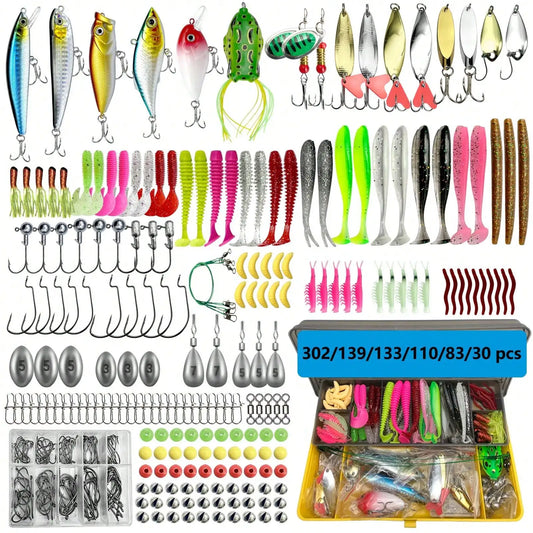 Fishing Lures Kit 302Pcs Topwater Rigs For Bass Trout Salmon