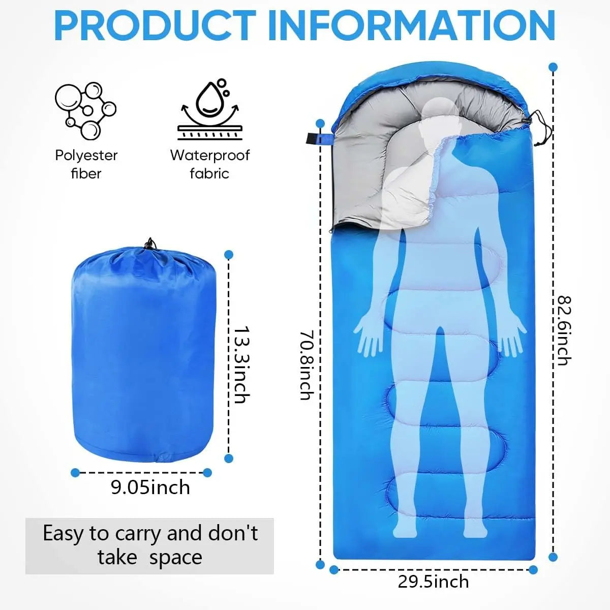 Camping Sleeping Bag Lightweight 4 Season Warm Envelope Backpacking Outdoor Mummy Cotton Winter Sleeping Bag