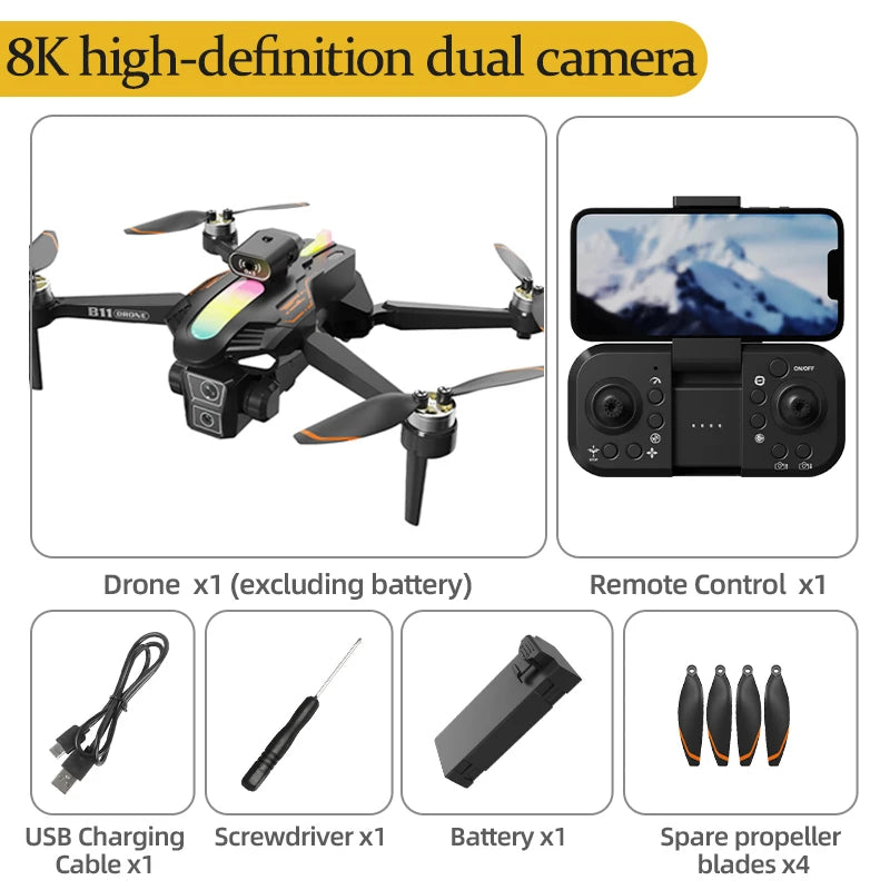 B11Pro WiFi FPV Drone With Dual 4K 1080P Cameras Pro
