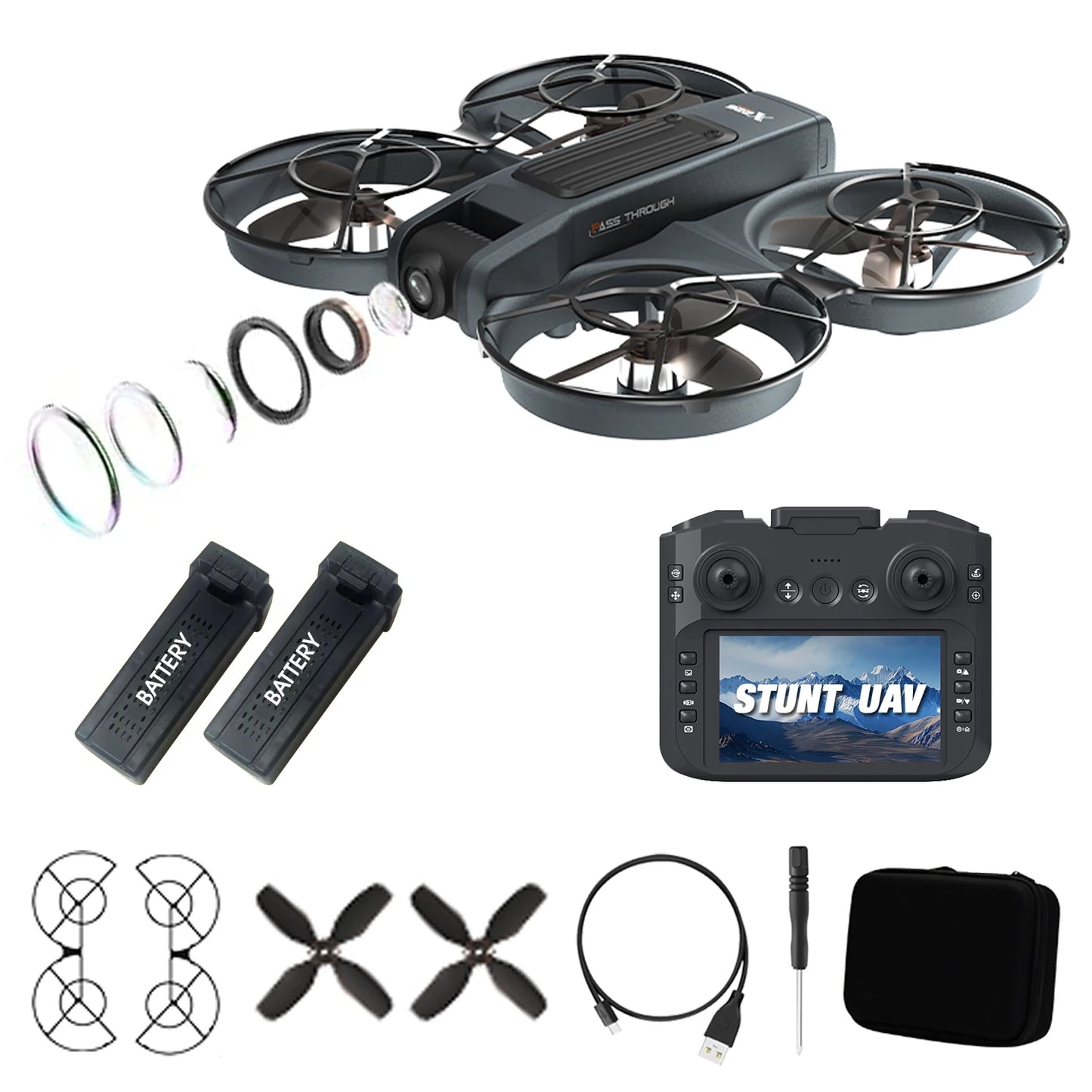 Foldable Quadcopter Drone With Dual Cameras And Brushless Motors