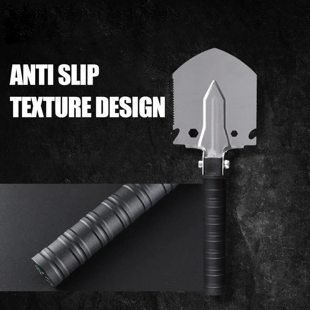7 in 1 Camping Shovel Small Military Multifunctional Engineering Shovel Portable Jungle Garden Shovel Survival Emergency Tool
