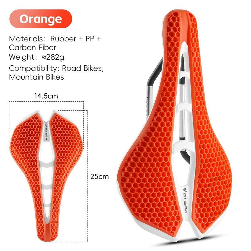 West Biking TPE Honeycomb Saddle For Road And Mountain Bikes