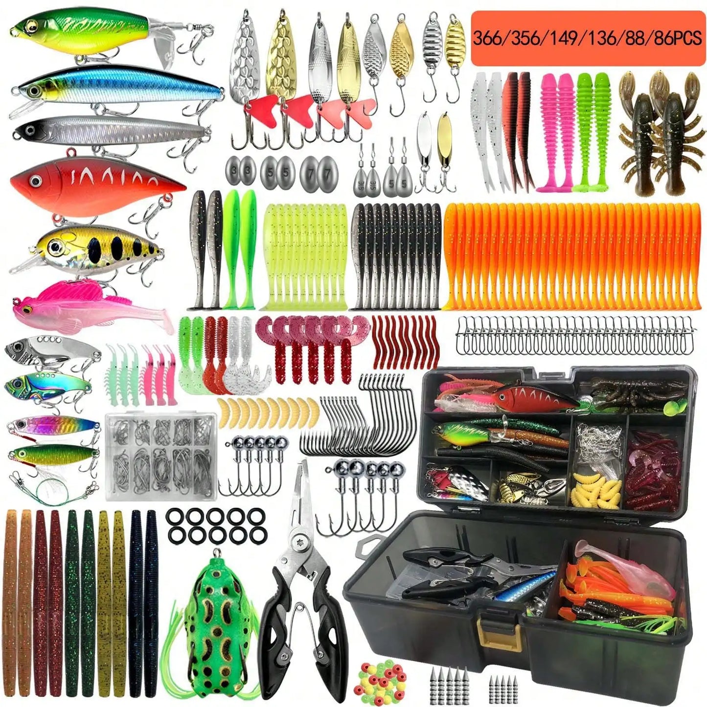 Multi Bait Fishing Tackle Set For Freshwater And Saltwater