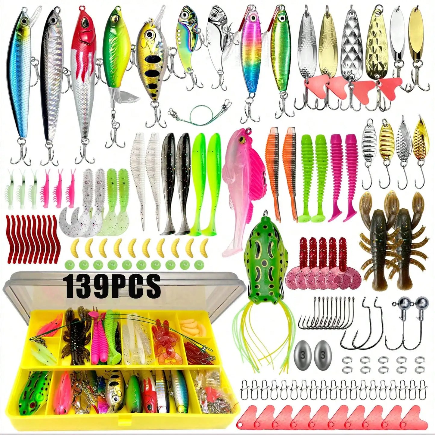 Fishing Lures Kit 302Pcs Topwater Rigs For Bass Trout Salmon