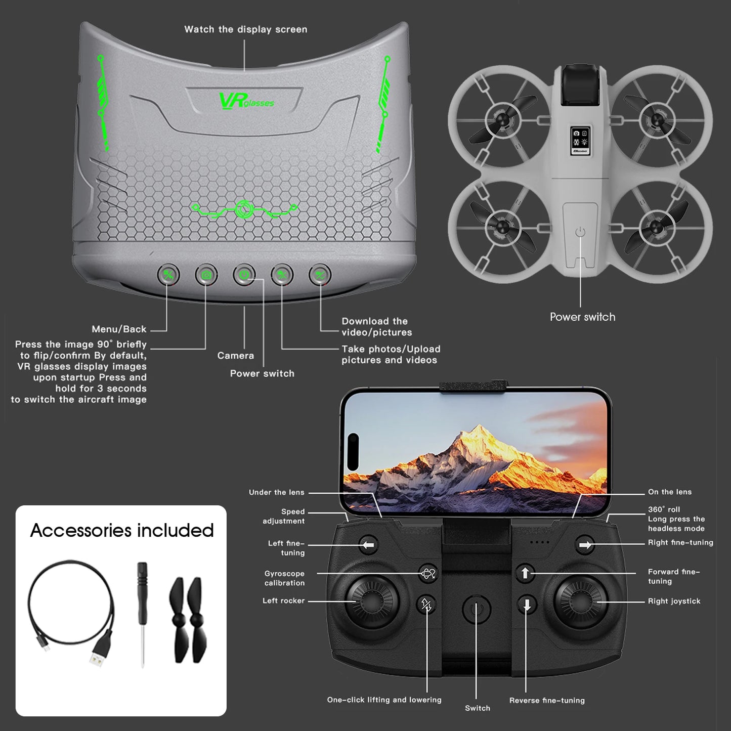 Mini Beginner Drone With App Control And 2 Axis Gimbal