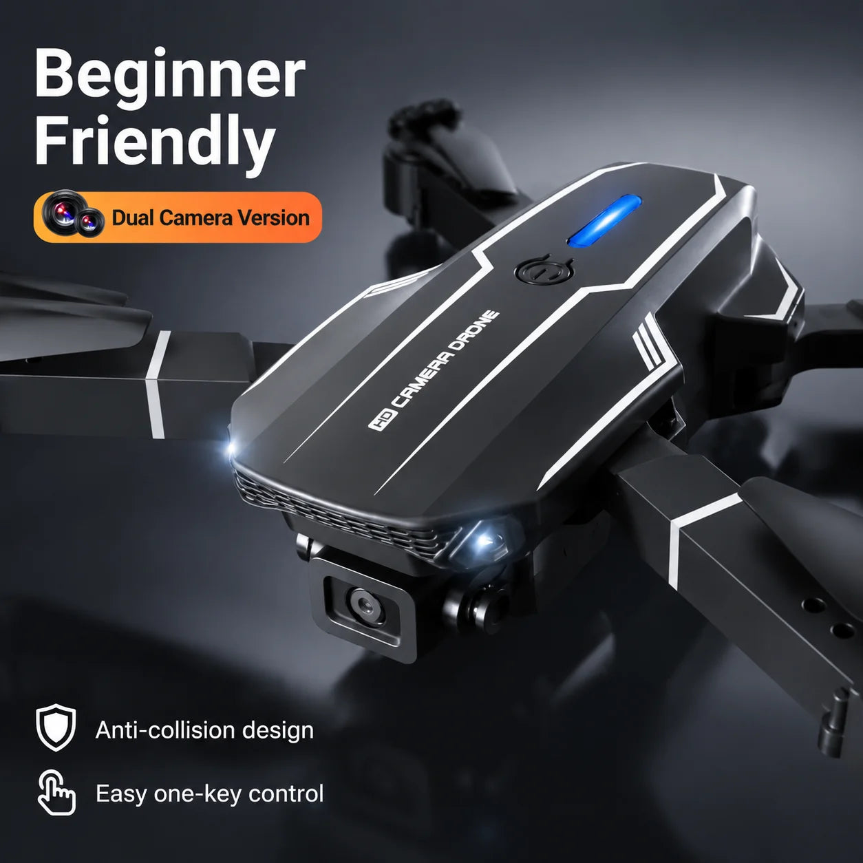 ZNLYRION Foldable RC Drone 4K Dual Camera FPV WiFi Waypoint