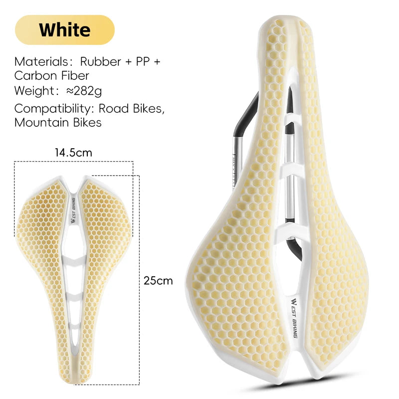 West Biking TPE Honeycomb Saddle For Road And Mountain Bikes
