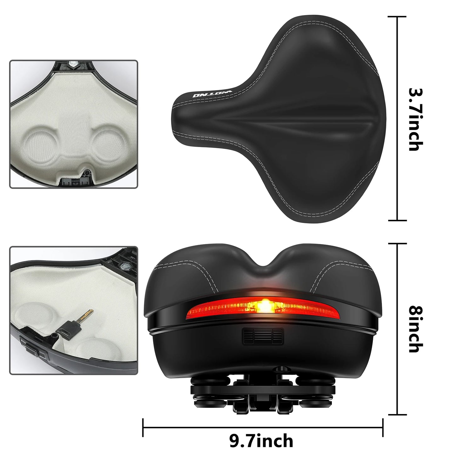 Wide Memory Foam Road Bike Saddle for Women and Men